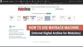 How to Use Wayback Machine (Website History)