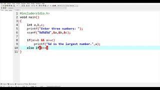 C Program to Find the Largest Among Three Numbers Using "nested if-else" Statement || #programming