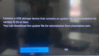 Connect a USB storage device that contains an update file for reinstallation-PS4 Update Problem fix