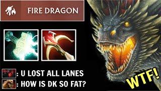 FIRE DRAGON DK First Item Mjollnir Crazy Fast Farm vs LS Late 100% Cleave Can't Kill Him Dota 2