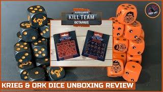 KILL TEAM DICE UNBOXING REVIEW - Death Korp Of Krieg & Ork Kommandos Sets - Octarius Warhammer 40k