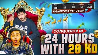 WORLD RECORD Highest 20 KD Conqueror in 20 Hours HOW Brand BEST Moments in PUBG Mobile