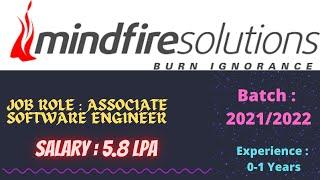 Mindfire Solutions Off Campus Hiring Freshers for the Role of Associate Software Engineer |