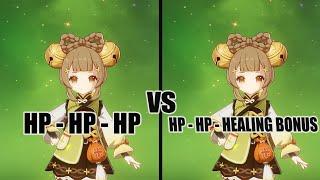 Yaoyao HP VS Healing bonus Artifacts - Yaoyao Heal Potential - Genshin impact
