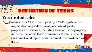 VAT Definitions: Zero-Rated and VAT-Exempt Sales