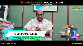 Shri. K Lakshmi Narayanan  Hon'ble Minister for Public Works Govt of Puducherry  | YourBackes