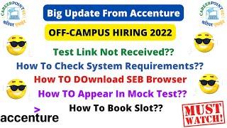 Big Update From Accenture | How TO Appear in Mock test } How to book slot | How to download SEB.