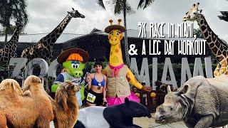 FINISHED TOP 10% IN MIAMI 5K | ANOTHER LEG DAY WORKOUT