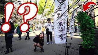 (JAPAN)Menjerit gadis Jepang di "Ueno Toshogu", Tokyo JAPAN | Lelucon orang Bush
