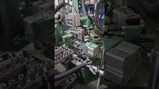 Drilling and tapping process in one machine with vibration bowl feeder #machine #tapping #drilling