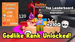 I'm On Top Leaderboard Again! Unlocked New Godlike Rank! +210Q Skull - Reaper Simulator