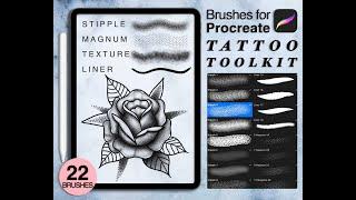 22 Tattoo toolkit procreate brushes