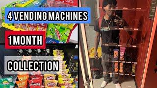 How Much 4 Vending Machines Made In 1 Month!