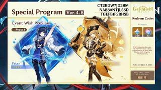 4.8 SPECIAL PROGRAM, BANNERS(Yelan, Navia), REDEEM CODES, FREE SKIN, FREE CHARACTER - Genshin Impact