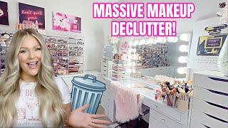 MASSIVE MAKEUP DECLUTTER & ORGANIZATION 2024  GETTING RID OF ALL MY MAKEUP | KELLY STRACK