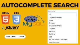 How to create autocomplete textbox using JavaScript, PHP & MySQL | Autocomplete demo by Shinerweb