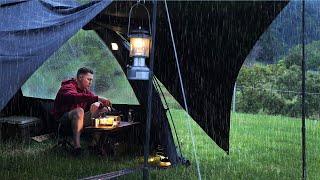 SOLO Camping in the RAIN [ RELAX, STUDY, SLEEP  | ASMR ]