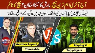 PAK v NZ last T20 time table | weather report | changes in Pakistan playing Xi