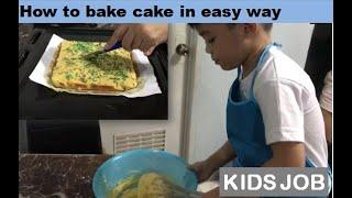 How to Bake Cake in easy way l Kids job