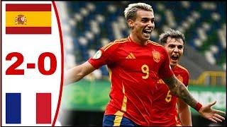 Spain vs France U19 Men (2-0), All Goals Results And Extended Highlights-2024 UEFA EURO-U19.