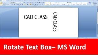 Rotate Text Box - MS Word