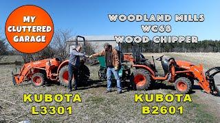 #45 Work day with the Kubota B2601 and the L3301 using the Woodland Mills WC68 wood chipper.