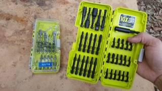 Ryobi impact bits and regular bits.