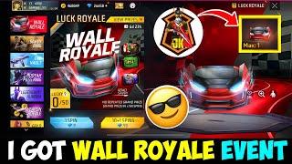 WALL ROYALE EVENT FREE FIRE NEW || FREE FIRE LUCK ROYALE EVENT || FREE FIRE WALL ROYALE EVENT