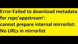 ERROR: YUM UPDATE :No URLs in mirrorlist || CentOS 8 || LINUX #CentOS8 #YUM_UPDATE_ERROR #REPOLIST