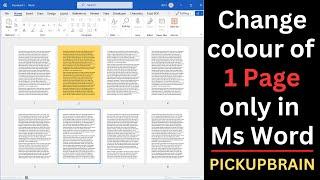 Trick to change background Colour of 1 page only in Ms Word