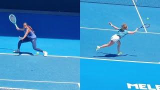 Viktoria Azarenka practicing with Coco Gauff in Australia - Melbourne 2025