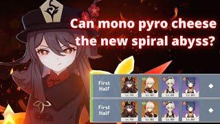 Mono Pyro Hu Tao Team Destroys Spiral Abyss Floor 12 All Chambers 9 Stars | Genshin Impact 2.3