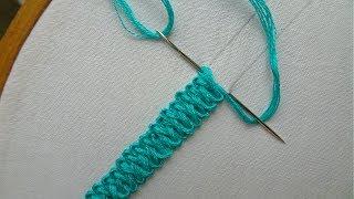 basic hand embroidery: Braid Stitch or Cable Plait Stitch