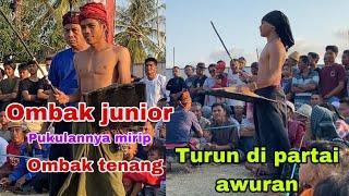 Ombak junior main di partai awuran || peresean desa mujur terbaru