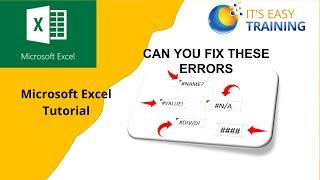 Fix these errors in Microsoft Excel. Error messages