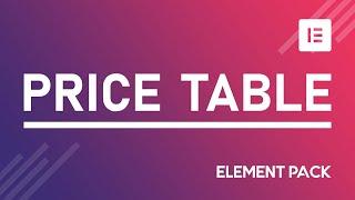 How to Use Price Table Widget by Element Pack in Elementor | BdThemes Tutorial