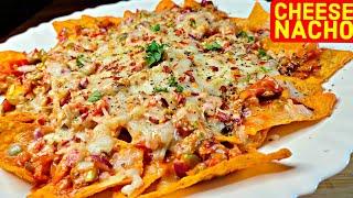 Cheesy Nachos| Nacho recipes| Cafe style cheese nachos| Homemade Nacho|Snacks Recipe| Veggie Nachos