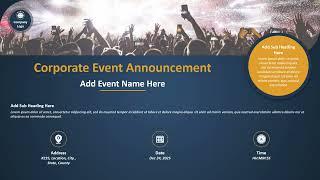 Corporate Event Announcement PowerPoint Template | Kridha Graphics