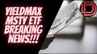 YieldMax ETF BREAKING NEWS: MSTR Option Income Strategy ETF  ( MSTY ETF ) I YMAG ETF YMAX ETF