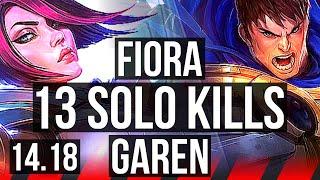 FIORA vs GAREN (TOP) | 13 solo kills, 68% winrate, Legendary | EUW Master | 14.18