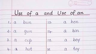 Use of a and Use of an