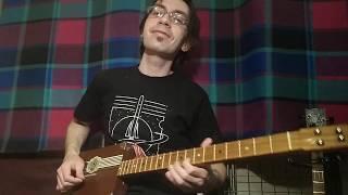 Play Ac/Dc You Shook Me all Night Long solo on Cigarbox Guitar 4 string