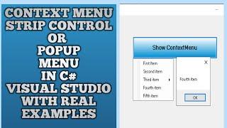 How to use Context Menu Strip in c# visual studio | c# context Menustrip | contextmenustrip c#
