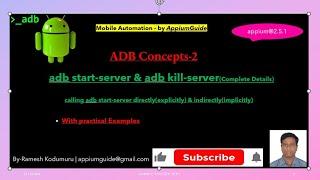 #2 Adb Concepts | calling adb start server directly(explicitly) & indirectly and adb kill server