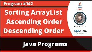 Java program to sort an ArrayList in Ascending and Descending order