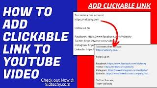 how to add clickable link to youtube video