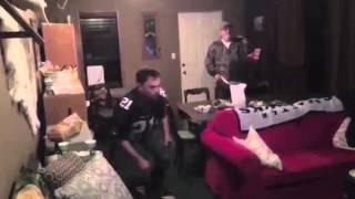 Seahawks fan destroys tv after loss