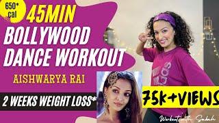 45 minute AISHWARYA RAI Bollywood Dance HIIT Workout with Sabah | Burns 250-650cal | Weight Loss*
