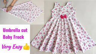 Very Easy Umbrella cut Baby Frock cutting and stitching | Baby Frock cutting and stitching 5-6 Years