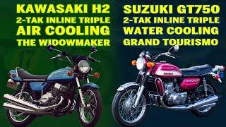 Monster 2-TAK 750cc! Suzuki GT750 v Kawasaki H2 | History Lesson